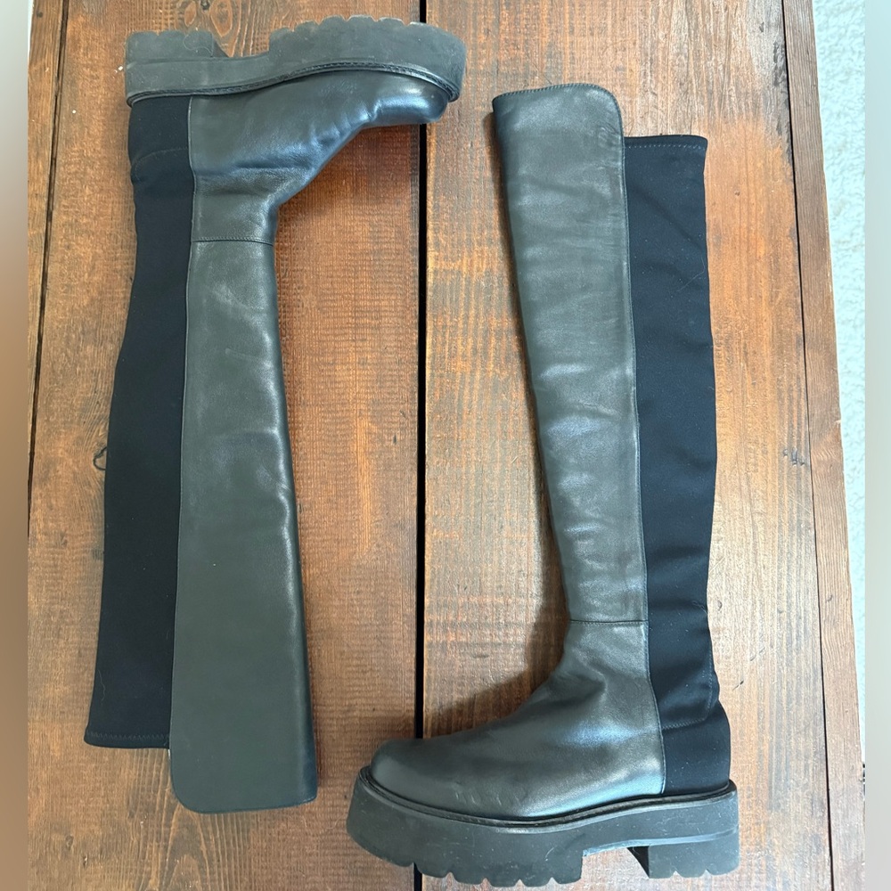 Stuart Weitzman 50mm chunky leather boots